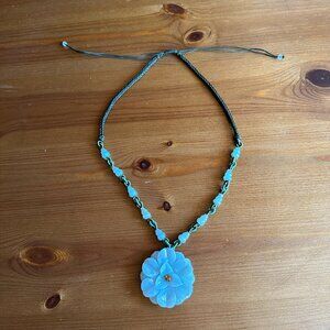 Stunning Jade Chrysanthemum Flower Pendant Necklace with Adjustable Length